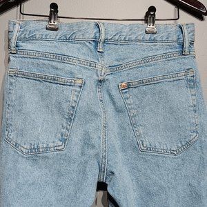 Light Blue H&M. Slim Fit Cropped Distressed Denim Jeans Size 29